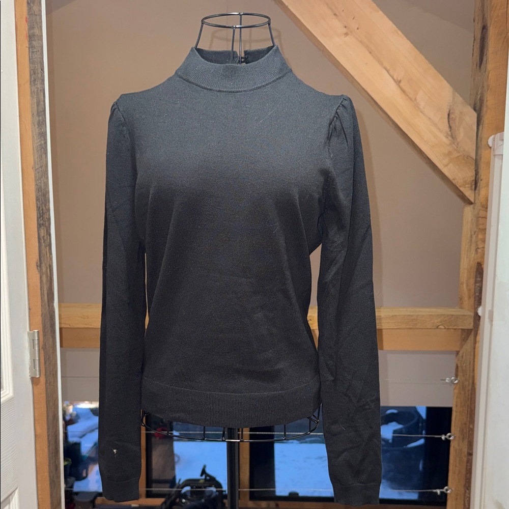 Kate & Mallory Charcoal Ribbed Knit Top